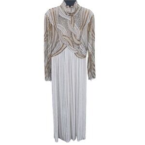 Bob Mackie Vintage 80s Couture Beaded Silk Gown Quiet Luxury Romantic Ethereal 6